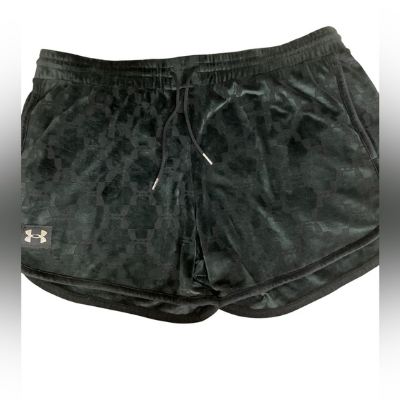 Under Armour Gray Black Velour Drawstring Athletic Sports Pocket Shorts Mens XXL - Picture 1 of 10